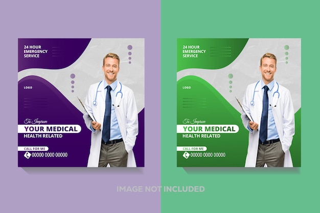 Medical and healthcare social media template design