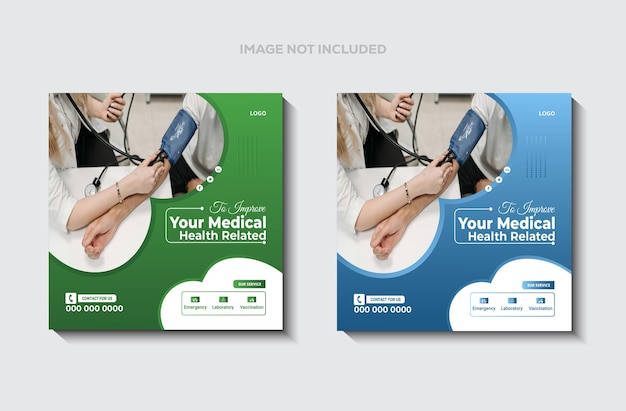 Medical and healthcare social media template design