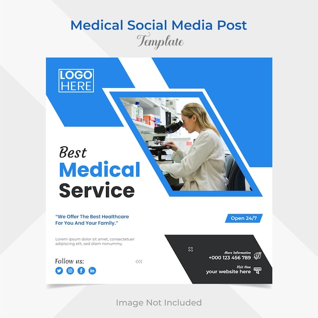 Medical Healthcare square flyer and social media post template design