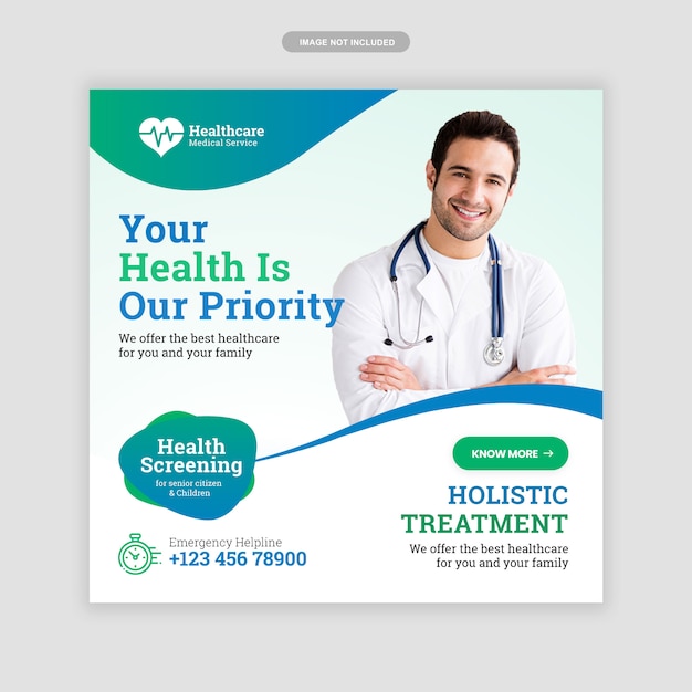 Medical healthcare template for instagram post