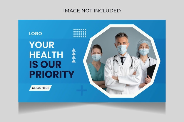 Medical healthcare video thumbnail and web banner template