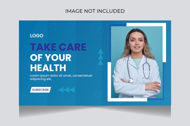 Medical healthcare video thumbnail and web banner template