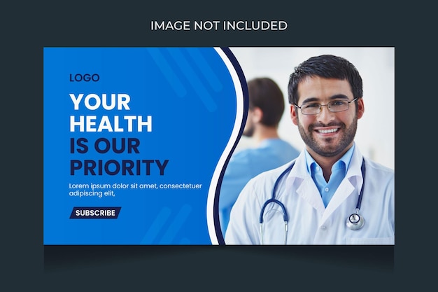 Medical healthcare video thumbnail and web banner template