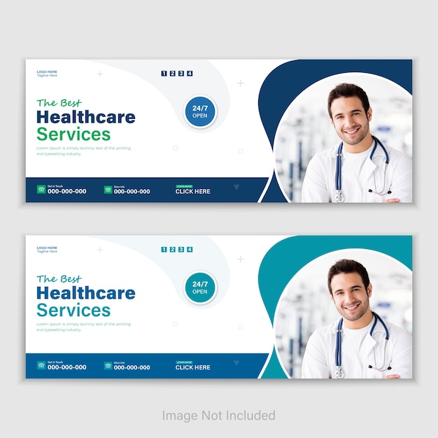 Medical Healthcare Web Banner Cover Design Template Design For Social Media Posts