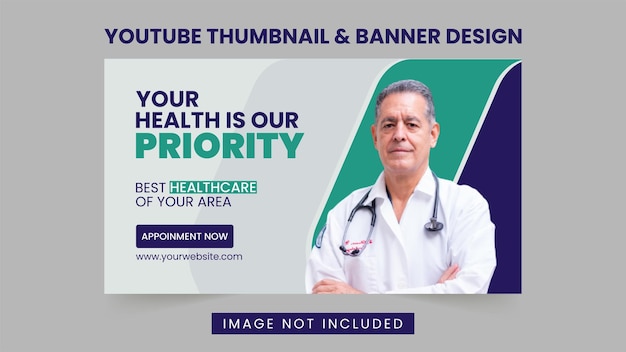 Medical Healthcare YouTube Thumbnail and Banner Template