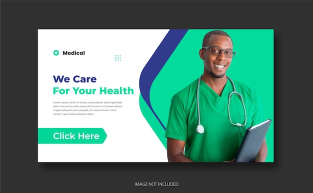 medical and healthcare or youtube thumbnail design template