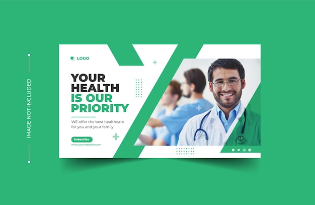 Medical Healthcare Youtube Thumbnail and Web Banner Template