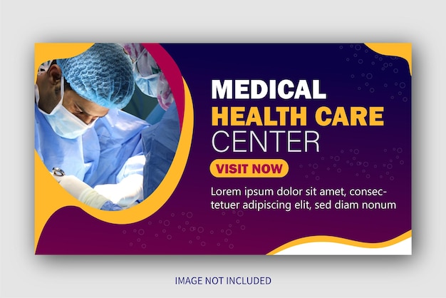 Medical healthcare youtube thumbnail web banner video thumbnail banner design template