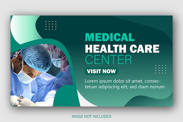 Medical healthcare youtube thumbnail web banner video thumbnail banner design template