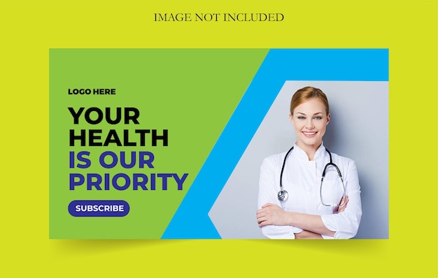 Medical healthcare youtube thumbnail and web banner