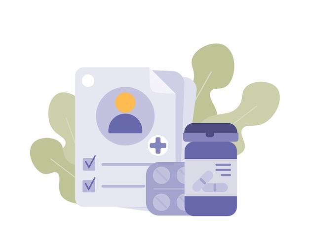 Medical history icon Medical and Health care design The pills are intended Vector graphics