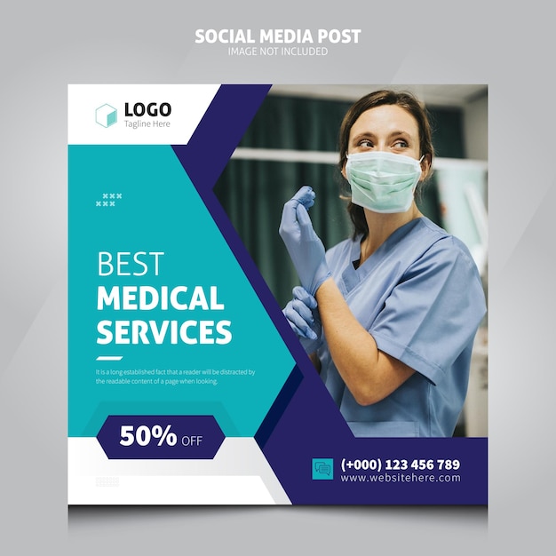 Medical Hospital Social Media Post Design Template