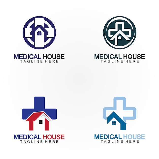 Medical house healthcare logo vector design template