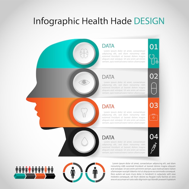 Medical Infographic Design head template. graphic or website layout 