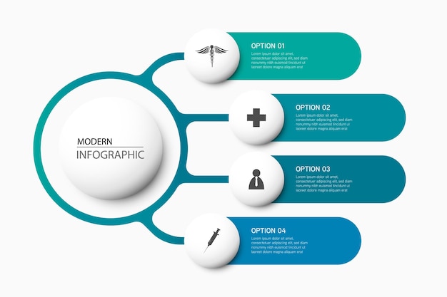 Medical information display Process chart Abstract element of the diagram diagram with step, option, section or process Vector business template for presentation Creative concept for infographic