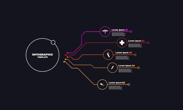 Medical information display Process chart Abstract element of the diagram diagram with step option section or process Vector business template for presentation Creative concept for infographicx9