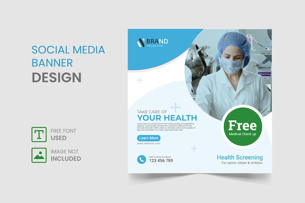 medical instagram post or banner design