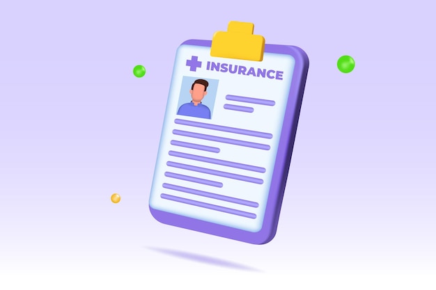 Medical insurance app icon Vector 3D illustration