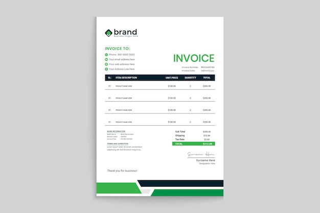 Vector medical invoice design