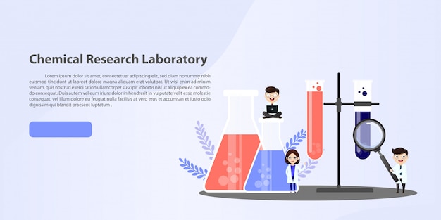 Medical laboratory research with science glass tube  illustration concept.