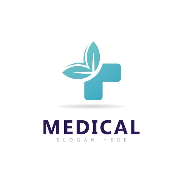 Medical and Leaf Logo Vector Template Creative Pharmacy Logo vector design