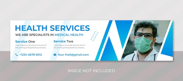 Medical Linkedin background social media banner template with Youtube channel cover art design