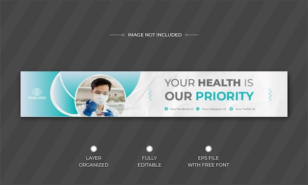 Medical linkedin cover banner template