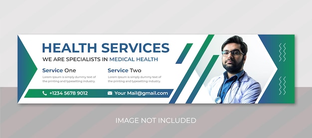 Medical LinkedIn header social media banner template with Youtube channel cover art design