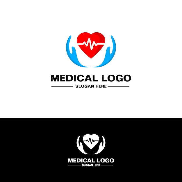 Medical logo with a heart and a heart