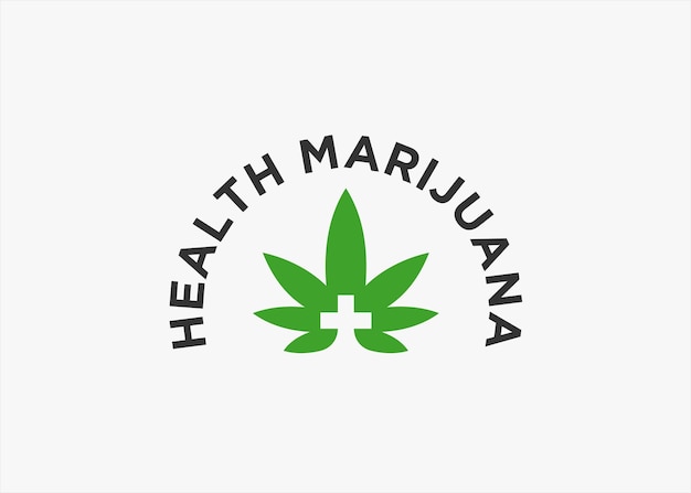 medical marijuana logo design vector silhouette illustration