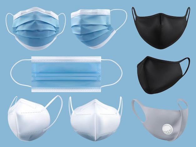 Medical mask 3d set