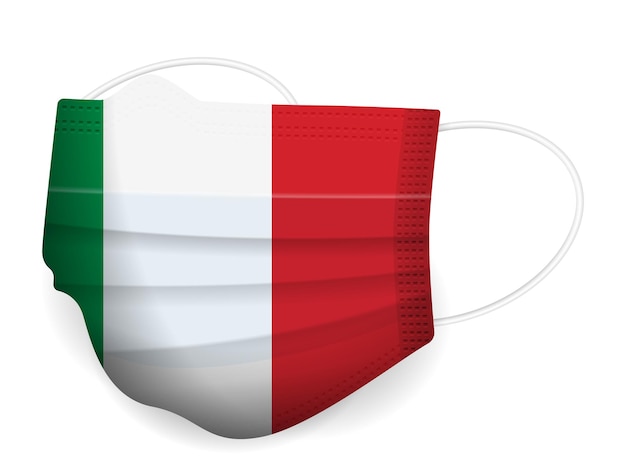 Medical mask Italy flag