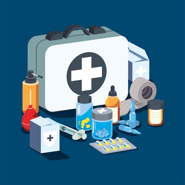 Vector medical and medicine icon bundle