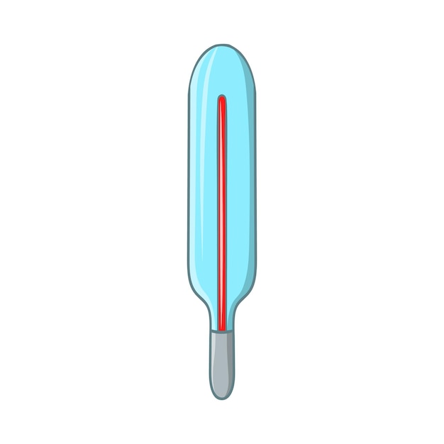 Medical mercury thermometer icon in cartoon style on a white background