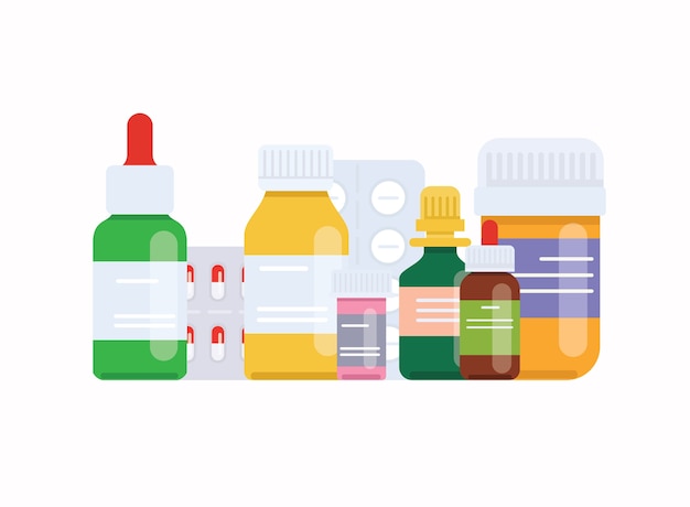 Medical pills and bottles. Medical concept.