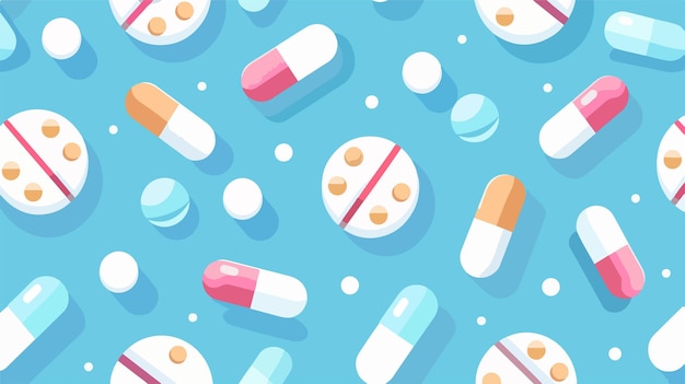 Medical Pills Vector Seamless Pattern Design