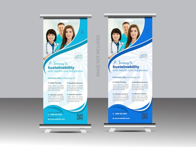 Medical Poll Up or Roll Up Road Side Banner Design