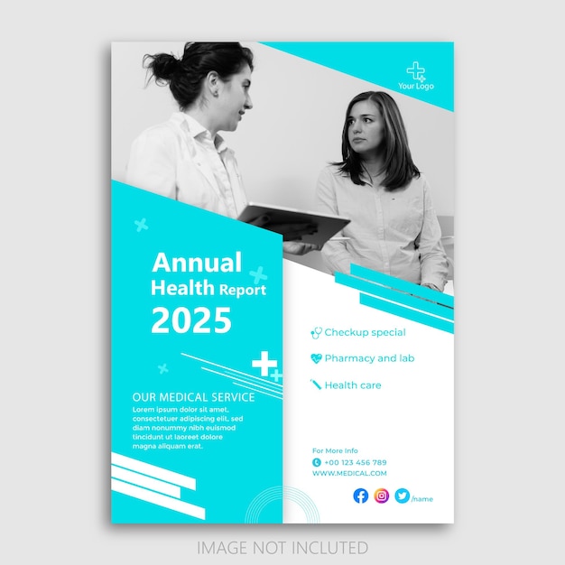 Medical poster template vector