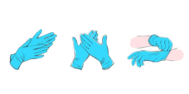 Vector medical protective gloves. vector illustration