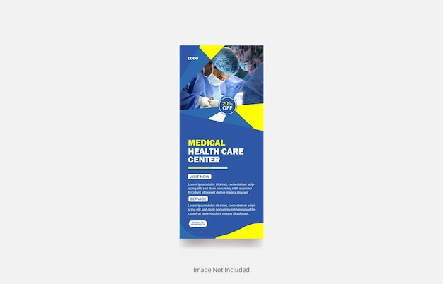 Vector medical roll up banner cover design post healthcare banner template