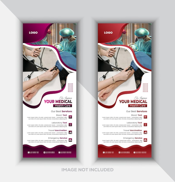 medical rull up banner design template