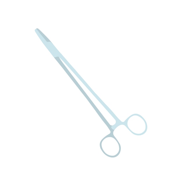 Medical scissors. Surgical instrument. Vector icon for web design on white background.