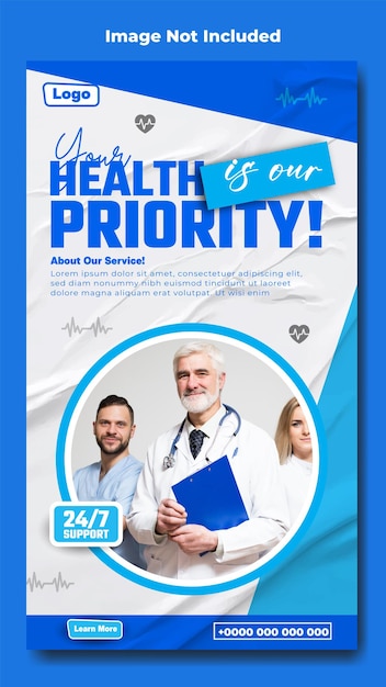 Medical service ads Instagram story template design