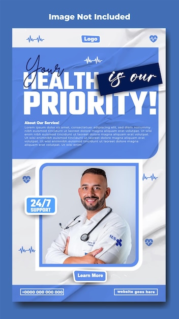 Vector medical service ads promotional instagram story template design