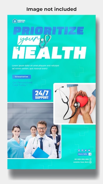 Medical service ads promotional Instagram story template design