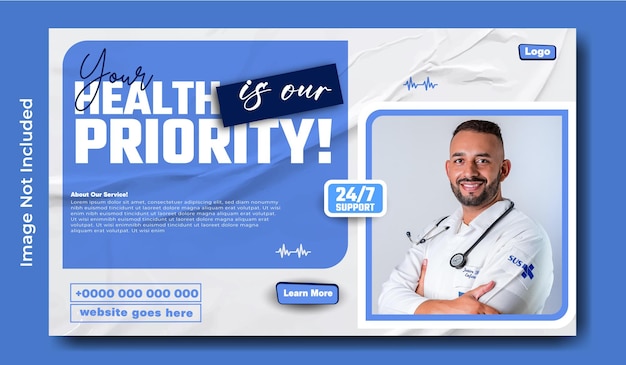 Medical service advertising banner template design