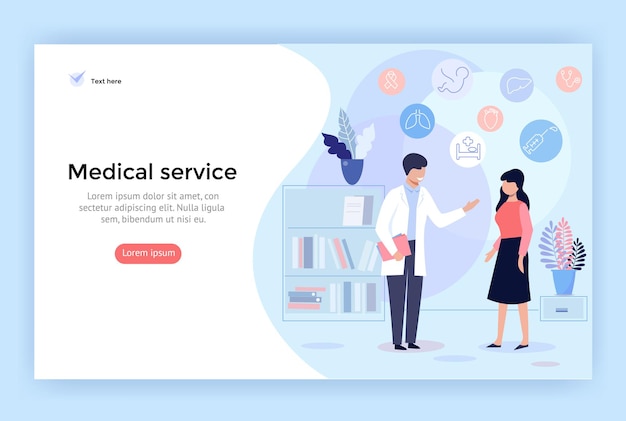 Medical service concept illustration perfect for web design banner mobile app landing page