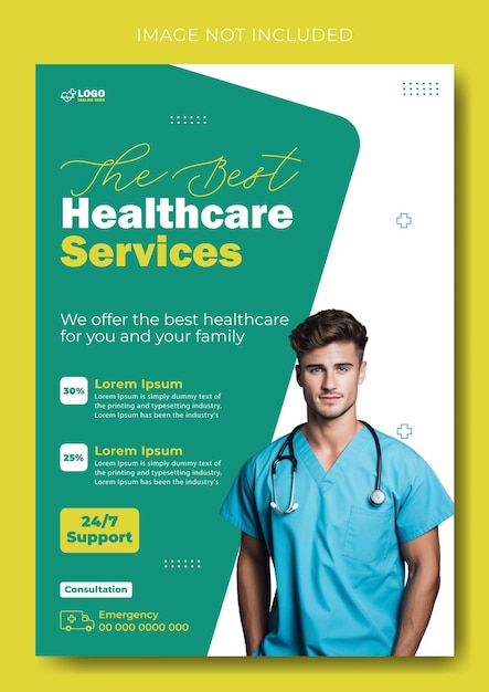 Vector medical service flyer template design