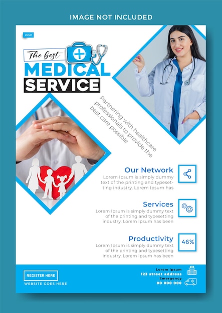 Vector medical service flyer template