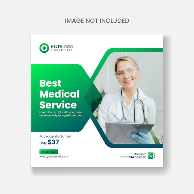 Medical Service Health Social Media Post Banner Design Free Vector Template